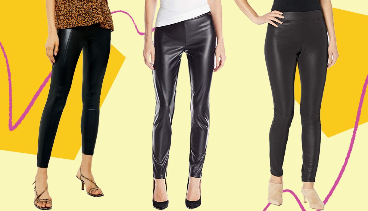 18 Faux Leather Leggings Tested Outfit Ideas 2021 | Hobble skirt, Leather  leggings, Black lace bodysuit